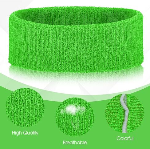3 Pcs 80s Sports Wristband and Headband Neon Sweatbands Set Neon Outfits for Women Costumes Accessories Sweat Band for Party Football Basketball Baseball Soccer in Saudi Arabia