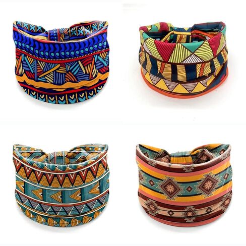 العصابات القبلية الأفريقية للنساء - 4 حزمة بوهو طباعة عريضة على واسعة in Kuwait