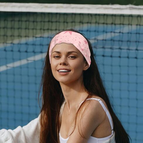 Workout Headband for Women, Star Pink Hairband Non Slip, Sports Headband for Yoga, Running, Gym Fitness in Saudi Arabia