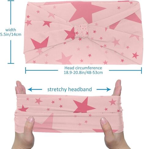 Workout Headband for Women, Star Pink Hairband Non Slip, Sports Headband for Yoga, Running, Gym Fitness in Saudi Arabia