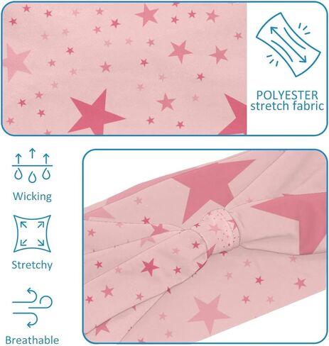 Workout Headband for Women, Star Pink Hairband Non Slip, Sports Headband for Yoga, Running, Gym Fitness in Saudi Arabia