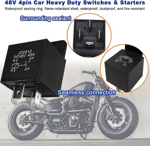 48V 40A Car Relay 4 Pin JD-2912 SPST Automotive Switches and Starters, Waterproof Relay for Boat Tractor Truck Motorcycle(4PCS) in Saudi Arabia