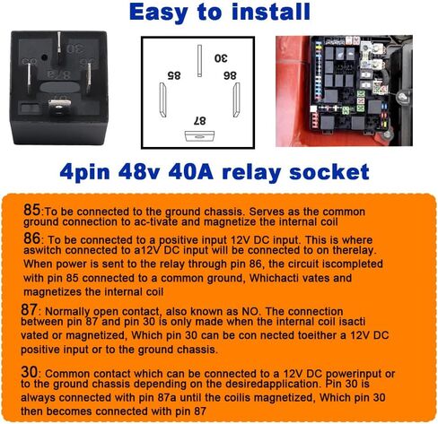 48V 40A Car Relay 4 Pin JD-2912 SPST Automotive Switches and Starters, Waterproof Relay for Boat Tractor Truck Motorcycle(4PCS) in Saudi Arabia