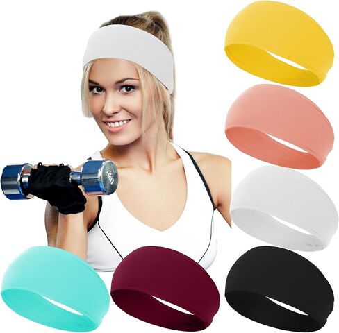 RITOPER Workout Headbands for Women Non Slip, Wide Stretchy Sports Sweatbands, Buttery Soft Thick Head Band for Running, Cycling, Yoga, Fitness，Daily Use in Kuwait