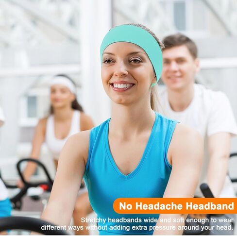 RITOPER Workout Headbands for Women Non Slip, Wide Stretchy Sports Sweatbands, Buttery Soft Thick Head Band for Running, Cycling, Yoga, Fitness，Daily Use in Kuwait