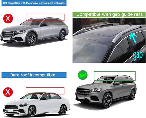 Sydsz Cross Bar Roof رف مناسب لـ Kia Carnival 2022 2023 2024 2025 مع قضبان جانبية مرتفعة ، رف أمتعة على السطح من الألومنيوم ، رف التزلج على سقف السيارة in Kuwait