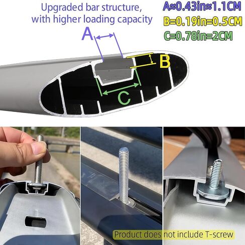 Sydsz Cross Bar Roof رف مناسب لـ Kia Carnival 2022 2023 2024 2025 مع قضبان جانبية مرتفعة ، رف أمتعة على السطح من الألومنيوم ، رف التزلج على سقف السيارة in Kuwait