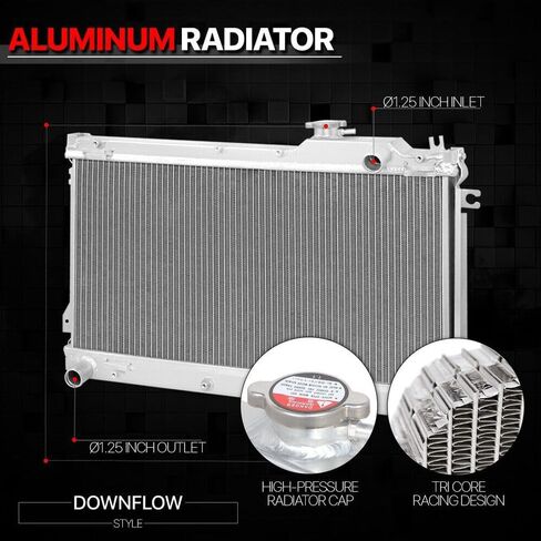 Fits B6Ze Mt [Dual Row Core] Aluminum Radiator Silver 1.25 in-Inlet Diameter Bottom Left-Outlet Location Downflow-Style RAD1140 TMA-209MMAR in Saudi Arabia