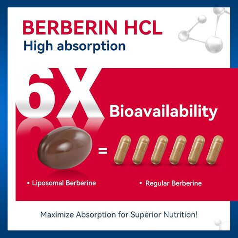 Berberine HCL Supplement 1500mg - with Ceylon Cinnamon & Gymnema, High Bioavailability Liposomal Berberine Capsules for Women and Men, AMPK Activator in Saudi Arabia