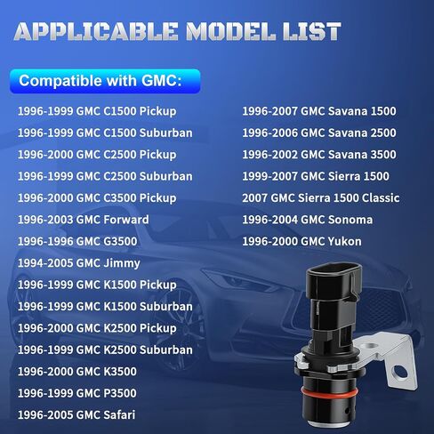 مستشعر موضع العمود المرفقي متوافق مع 1999-2007 Chevy Silverado 1500 Tahoe Blazer S10 C1500 C2500 K1500 K2500 GMC Sierra Savana Yukon Jimmy Safari Cadillac Escalade استبدال 12596851 ، 10456042 in Kuwait