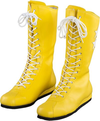Macho Wrestler Man Madness Yellow Boots with Stars Halloween Costume Accessory Cosplay in Saudi Arabia