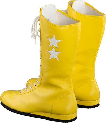 Macho Wrestler Man Madness Yellow Boots with Stars Halloween Costume Accessory Cosplay in Saudi Arabia
