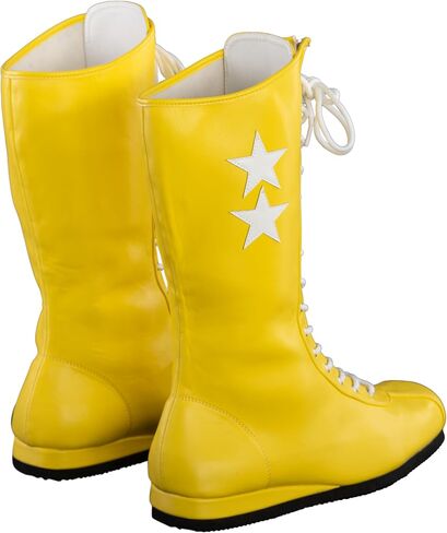 Macho Wrestler Man Madness Yellow Boots with Stars Halloween Costume Accessory Cosplay in Saudi Arabia
