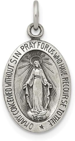 925 Sterling Silver Artiqued Medal Medal Pendant (L- 20 مم ، W- 10 مم) in Saudi Arabia