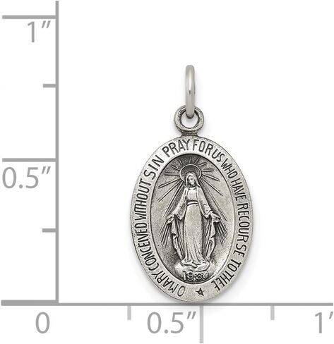 925 Sterling Silver Artiqued Medal Medal Pendant (L- 20 مم ، W- 10 مم) in Saudi Arabia