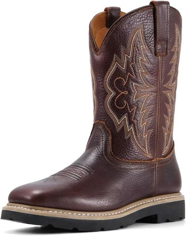 من المؤكد أن إصبع أخمص القدمين في Western Western Western Western Boots ، أحذية عمل مربعة للماء للرجال ، مريح ودائم ، مقاوم للزيت/الانزلاق ، جلد أكثر سمكًا ، نعلًا مطاطيًا ، أحذية عمل مع مطرزة in Kuwait