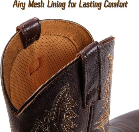 من المؤكد أن إصبع أخمص القدمين في Western Western Western Western Boots ، أحذية عمل مربعة للماء للرجال ، مريح ودائم ، مقاوم للزيت/الانزلاق ، جلد أكثر سمكًا ، نعلًا مطاطيًا ، أحذية عمل مع مطرزة in Kuwait