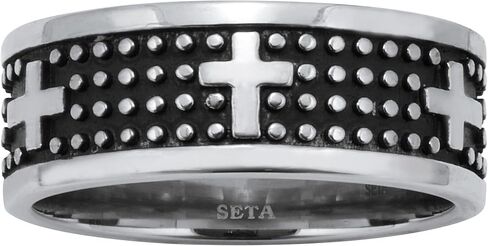 Palm Beach Jewelry Men Men Atiqued Stained Steel Ring in Saudi Arabia