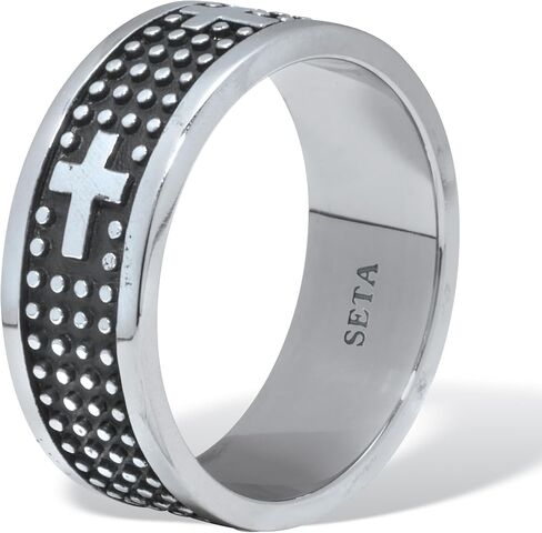 Palm Beach Jewelry Men Men Atiqued Stained Steel Ring in Saudi Arabia