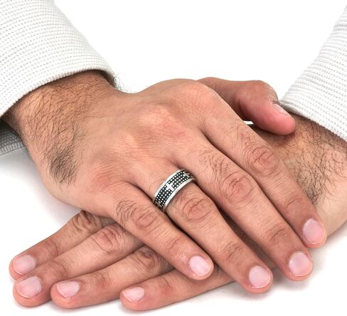 Palm Beach Jewelry Men Men Atiqued Stained Steel Ring in Saudi Arabia