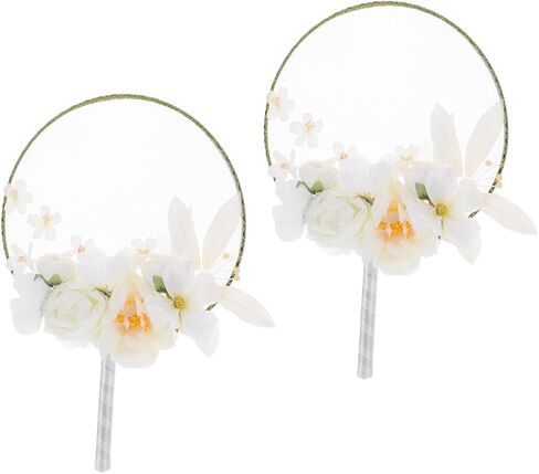 homoyoyo 2pcs على الطراز الصيني على الطراز اليدوي مع الشرابة والزينة الزهرية لديكور المنزل Cosplay وتصوير الفوتوغرافي الأنيق مع الزهور الاصطناعية النابضة بالحياة in Saudi Arabia