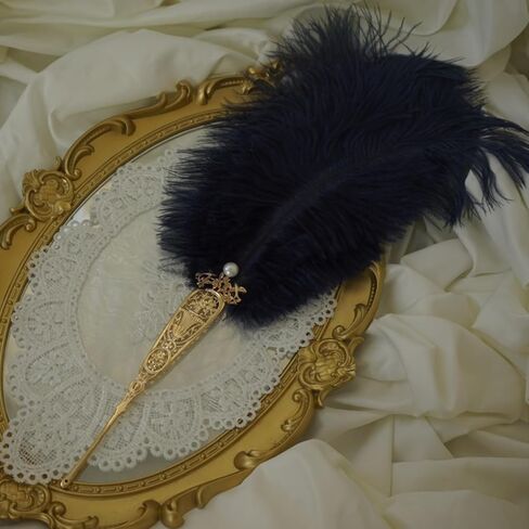 Ostrich Feather Fan Queen Fan for Women 1.18 inch (Feathers Gather Together) in Saudi Arabia