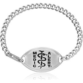 MEDICALERT Foundation Classic Large Medical ID Bracelet for Men and Women with Free Custom Engraving- Classic Large Red - 8 Inches in Saudi Arabia