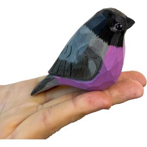 Wooden Bird Figurines Funny Desk Accessories Hand Carved Wood Decorative Small Birds Animal Miniature Statues Ornament for Home Room Decor (Sunset) in Kuwait