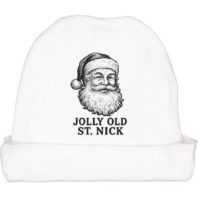 inktastic Jolly Old St. Nick Retro Santa Baby Beanie Hat in Saudi Arabia