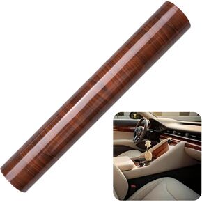 Wood Grain PVC Wrap ، 11.8 in × 78.7 بوصة ، حبيبات خشب الصندل العالي اللامع ، فيلم داخلي مزخرف بالسيارة ، ملصق لاصق ذاتي ، مقاوم للماء ، مقاوم يتلاشى in Kuwait