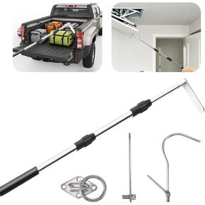 40 Inches Truck Cargo Grabber Reach,ickup Truck Bed Accessories, with Two Hooks and Heavy-Duty Stainless Steel Pulling Ring-It can be Used as an attic Ladder Pull-Down Hook kit in Saudi Arabia