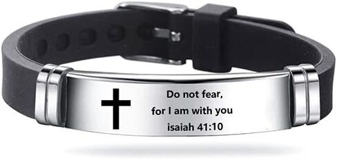 GMXLIN MEN MENN CROSS SILICONE ID BRACELET WORD SPORT WRISTBARD in Saudi Arabia