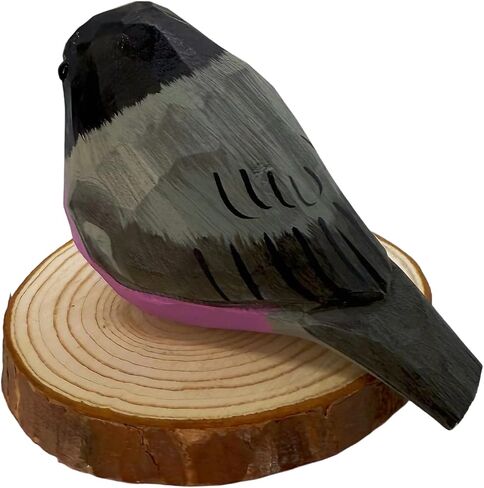 Wooden Bird Figurines Funny Desk Accessories Hand Carved Wood Decorative Small Birds Animal Miniature Statues Ornament for Home Room Decor (Sunset) in Saudi Arabia