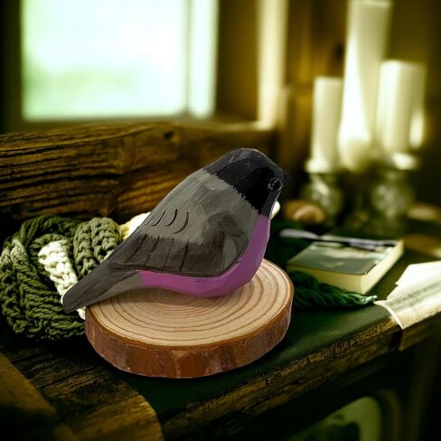 Wooden Bird Figurines Funny Desk Accessories Hand Carved Wood Decorative Small Birds Animal Miniature Statues Ornament for Home Room Decor (Sunset) in Saudi Arabia