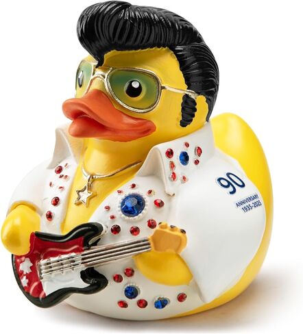 تمثال Elvis Duck ، تصميم بذلة بيضاء مع أحجار الراين ، القابلة للتحصيل ، 3.14 × 3.14 × 2.75 بوصة in Kuwait