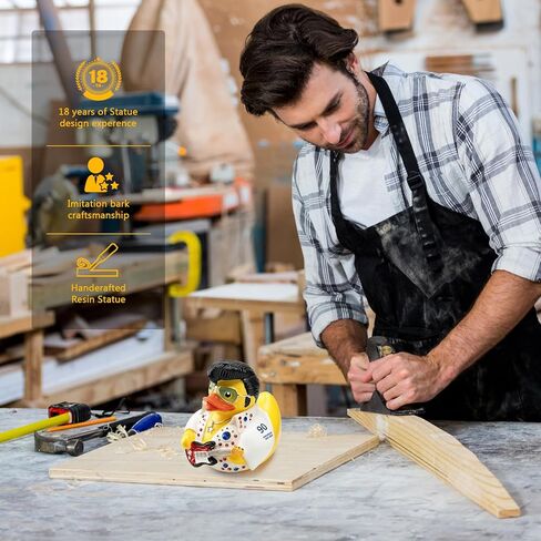تمثال Elvis Duck ، تصميم بذلة بيضاء مع أحجار الراين ، القابلة للتحصيل ، 3.14 × 3.14 × 2.75 بوصة in Kuwait