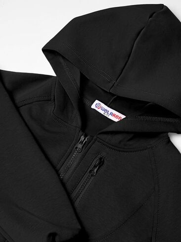WELAKEN Girls Lightweight Outdoor Jacket – Hooded Zip-Up Sporty Jacket with Multiple Zippered Pockets in Saudi Arabia