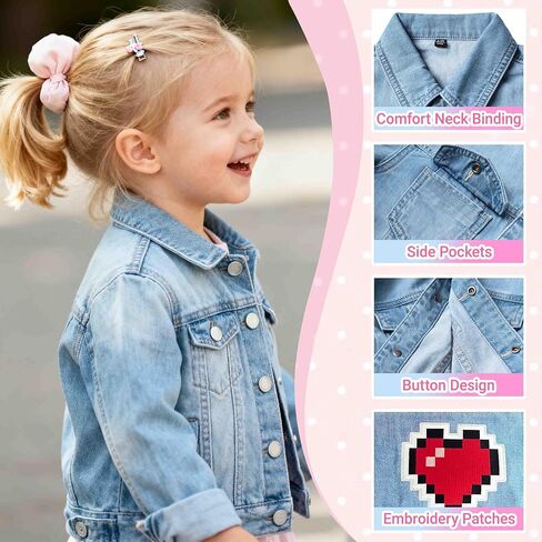 Personalized Kids Denim Jacket with Names Custom Denim Jacket Patch Outerwear Jacket Toddler Spring and Fall Coat in Saudi Arabia
