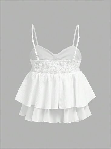 SOLY HUX Girl's Summer Crop Top Ruffle Layered Flowy Babydoll Cami Shirt Cute Camisole in Saudi Arabia