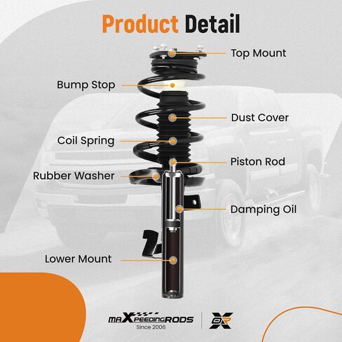 MaxPeedingRods 2PCS الدعامات الأمامية لـ Mazda 3 2004-2013 Mazda 5 2006-2010 FWD ، 172264 172263 Strock Struts Complete مع مجموعة ربيع لفائف in Kuwait