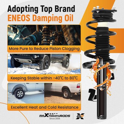 MaxPeedingRods 2PCS الدعامات الأمامية لـ Mazda 3 2004-2013 Mazda 5 2006-2010 FWD ، 172264 172263 Strock Struts Complete مع مجموعة ربيع لفائف in Kuwait