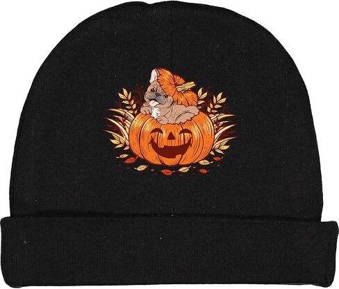 inktastic Pumpkin Frenchie Baby Beanie Hat in Saudi Arabia