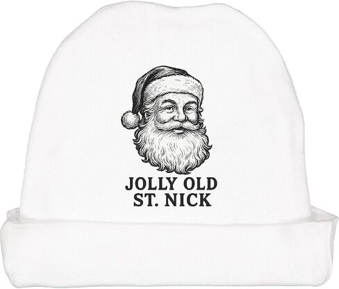 inktastic Jolly Old St. Nick Retro Santa Baby Beanie Hat in Saudi Arabia