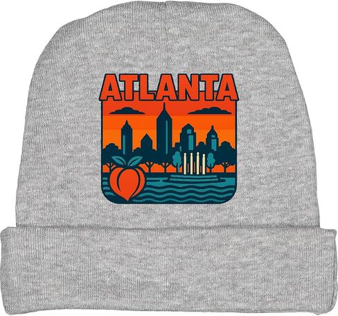 Inktastic Atlanta Skyline Peach Cityscape Baby Beanie Hat in Saudi Arabia