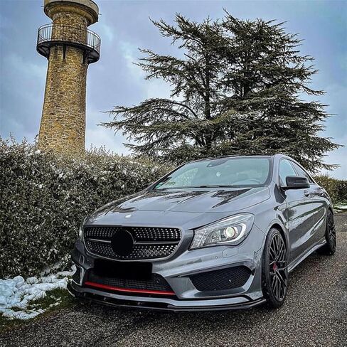شفة الوفير الأمامية للسيارة متوافقة مع مرسيدس Benz CLA Class C117 CLA200 260 CLA45 AMG 2013-15 SPOILER SPILITER LOMER CANRAD CANRAD (ألياف الكربون) in Kuwait