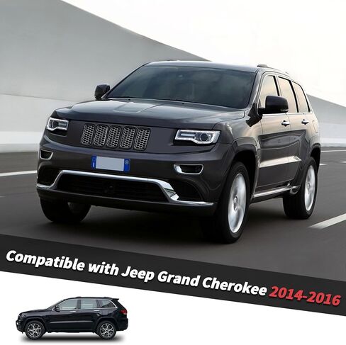 Jimen Compatible with Jeep Grand Cherokee 2014-2016, 7PCS Front Grill Inserts Grille Ring Cover Trim Kit (Black) in Saudi Arabia