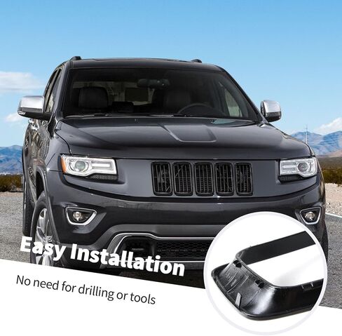 Jimen Compatible with Jeep Grand Cherokee 2014-2016, 7PCS Front Grill Inserts Grille Ring Cover Trim Kit (Black) in Saudi Arabia