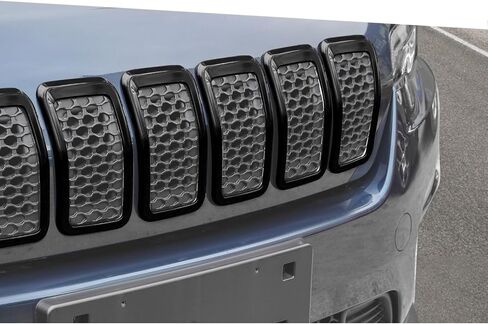 Jimen Fit for Jeep Cherokee 2019-2023, 7PCS Front Grill Inserts Grille Cover Trim Exterior Accessories (Black) in Saudi Arabia