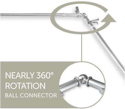 Urban Upmarket Curtain Rods & Hardware, Featuring Adjustable 13/16" Diameter Rods with Unique Finials, and Mounting Hardware, Satin Nickel, 4" W X 5" H X 1/4" D in Saudi Arabia