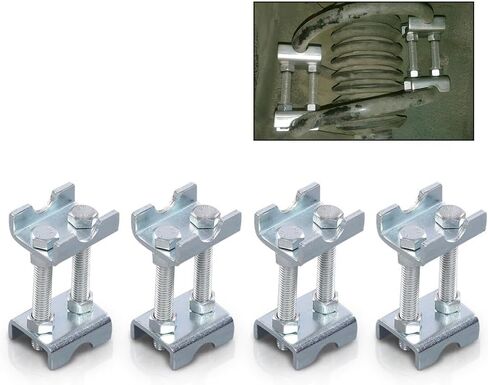 Strut Shocks Coil Spring Compressor 2-Way Adjustable Lift or Lower Spring Spacer, Coil Spring Lift Spacers Kit, Silver, 4Pcs in Saudi Arabia